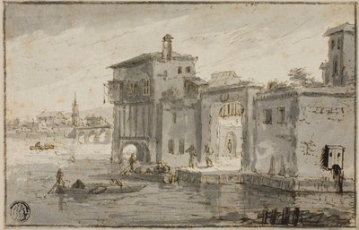 Gebäude am Lagune von Claude Lorrain
