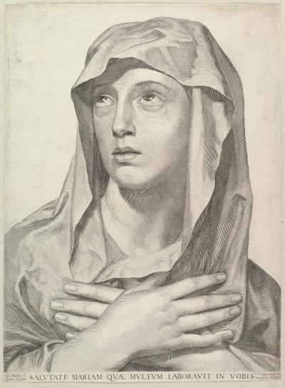 Büste der Jungfrau, 1650 von Claude Mellan