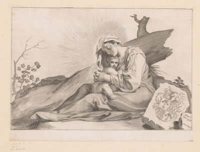 Maria mit Kind bei einem Baumstumpf von Claude Mellan