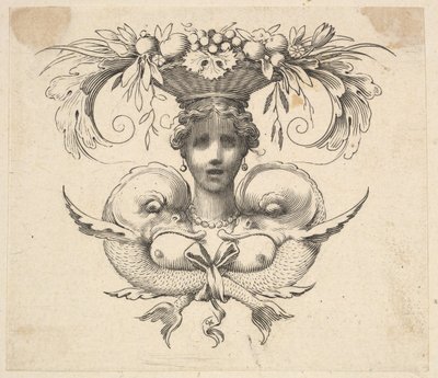 Schlussstück: Frauenkopf von Claude Mellan