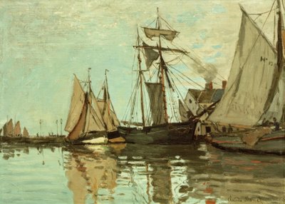 Boote im Hafen von Honfleur von Claude Monet