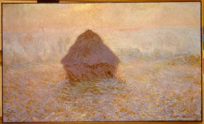 Heuschober, Sonne im Nebel von Claude Monet