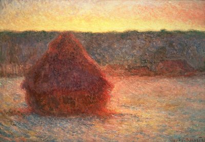 Heuhaufen bei Sonnenuntergang, Frostwetter, 1891 von Claude Monet