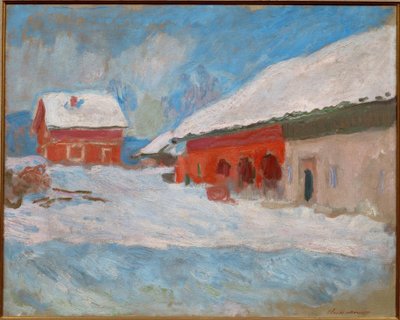 Die roten Häuser in Björnegaard (Norwegen) von Claude Monet