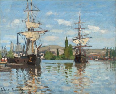 Schiffe auf der Seine bei Rouen von Claude Monet