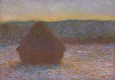 Weizenhaufen Tau, Sonnenuntergang, 1890-91 von Claude Monet