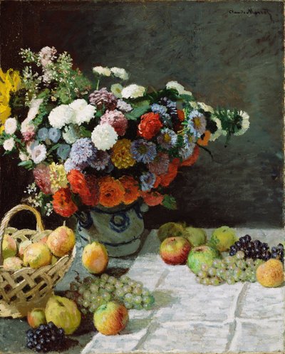 Stillleben mit Blumen und Früchten, 1869 von Claude Monet