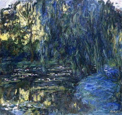 Blick auf den Seerosenteich mit Weide, ca. 1917-1919 von Claude Monet
