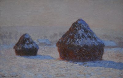 Getreideschober, Schneeeffekt, Morgen, 1891 von Claude Monet