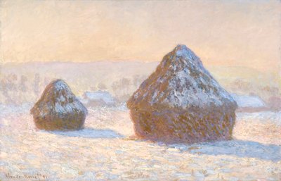 Getreideschober, Schneeeffekt, Morgen von Claude Monet