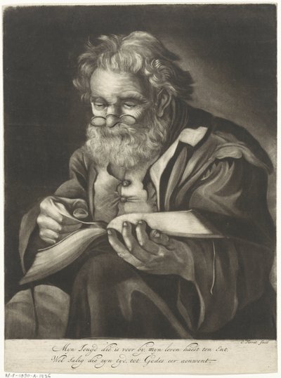 Lesender alter Mann von Coenraad Farret