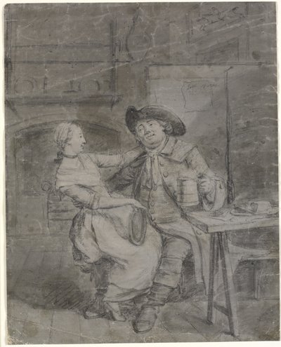 Ein Paar beim Feiern in einer Taverne von Collet