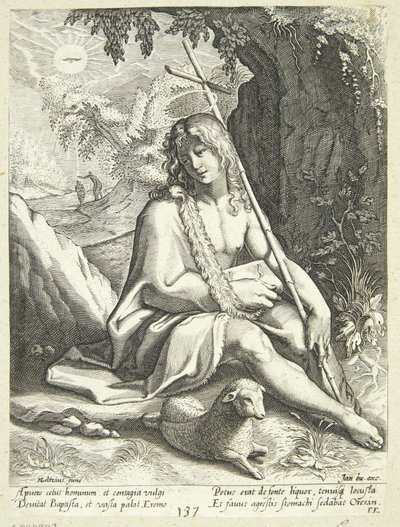 Johannes der Täufer in der Wüste von Conrad Goltzius