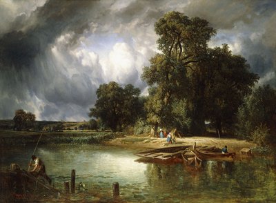 Die Fährüberfahrt, 1849 von Constant Emile Troyon