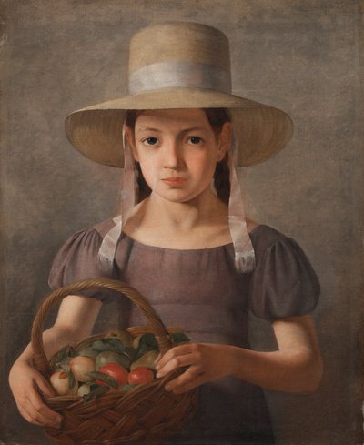 Mädchen mit Obst in einem Korb, um 1827 von Constantin Hansen