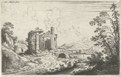 Landschaft mit einem Ziegenhirten von Cornelis Matthieu