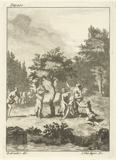 Nymphen unter einem Baum von Cornelis van Jagen