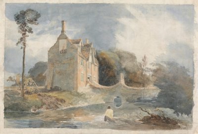 Ein Haus mit Wassergraben von Cornelius Varley