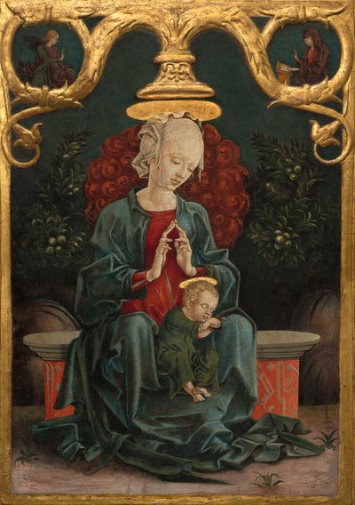 Madonna und Kind im Garten, ca. 1460-70 von Cosimo Tura