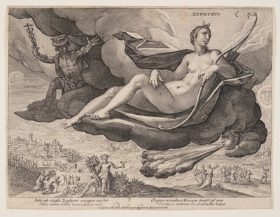 Zephyrus, aus Die Winde von Crispijn van de Passe I