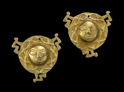 Paar Ohrschmuck, 600-1600 n. Chr. von Culture Nariño