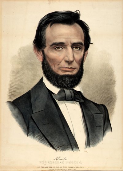 Ehrenwerter Abraham Lincoln, 16. Präsident von Currier and Ives