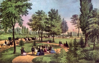 Die Fahrt, Central Park, 1862 von Currier and Ives