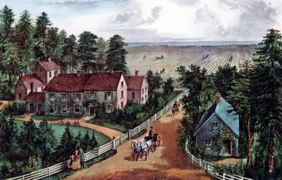 Das Heim des westlichen Bauern, 1871 von Currier and Ives