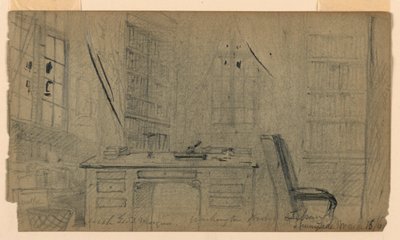 Washington Irvings Bibliothek in Sunnyside von Daniel Huntington