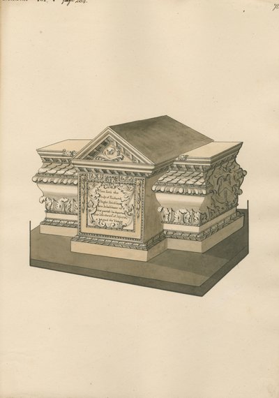 Grab von Richard Wright aus der Kirche von Chiswick von Daniel Lysons