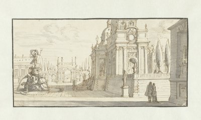 Platz vor einem Renaissancepalast von Daniel de Blieck