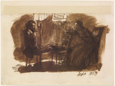Elizabeth Siddal zeichnet Rossetti von Dante Gabriel Charles Rossetti