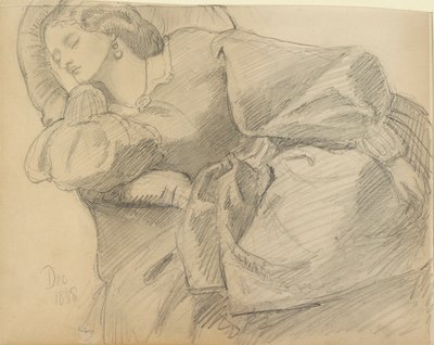 Ruth Herbert schläft, 1858 von Dante Gabriel Rossetti