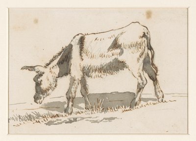 Grasender Esel, von links von David Alphonse de Sandoz Rollin