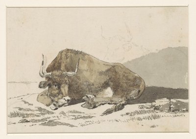 Liegendes Rind von David Alphonse de Sandoz Rollin