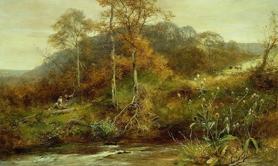 Herbstflusslandschaft, Der Bach von David Bates