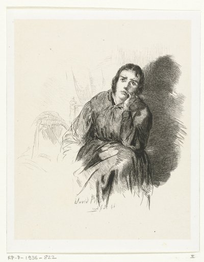 Studie einer nachdenklichen Frau von David Bles