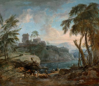 Ideale Landschaft (Abendstimmung) von David Richter d. Ä.