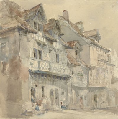 Häuser in Dieppe von David Roberts (attributed to)