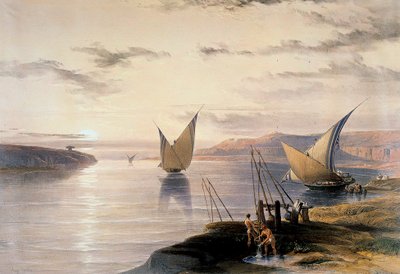 Boote auf dem Nil von David Roberts
