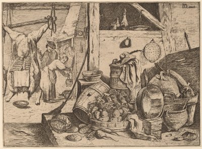Innenansicht einer Küche von David Teniers the Younger
