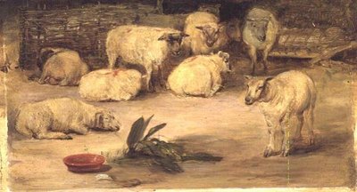 Zehn Schafe in einem Gehege von David Wilkie