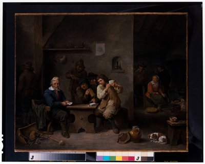 Figuren beim Glücksspiel in einer Taverne von David the Younger Teniers