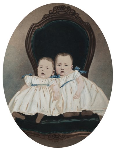 Zwillingsbabys, ca. 1870 von Davis Brothers