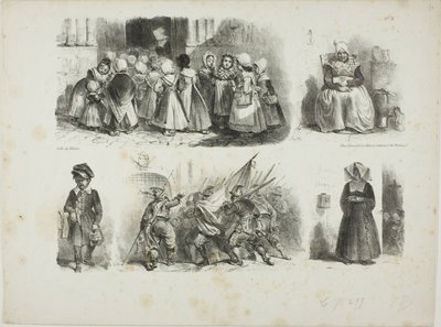 Blatt mit Skizzen von Denis Auguste Marie Raffet