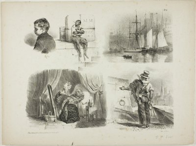 Blatt mit Skizzen von Denis Auguste Marie Raffet