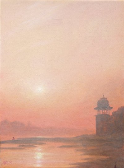 Abend am Yamuna von Derek Hare