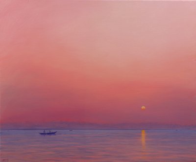 Rosa Morgendämmerung am Ganges von Derek Hare
