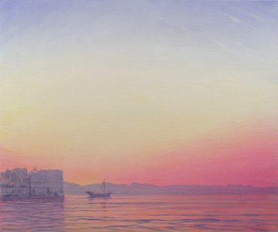 Sonnenuntergang am Lake Palace, Udaipur von Derek Hare