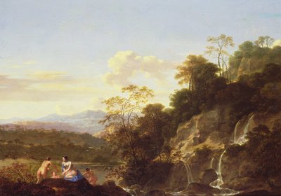 Landschaft mit Nymphen von Dirck van der Lisse